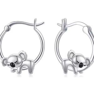 New’ Cute Panda Hoop Silver Earrings Animal print earrings